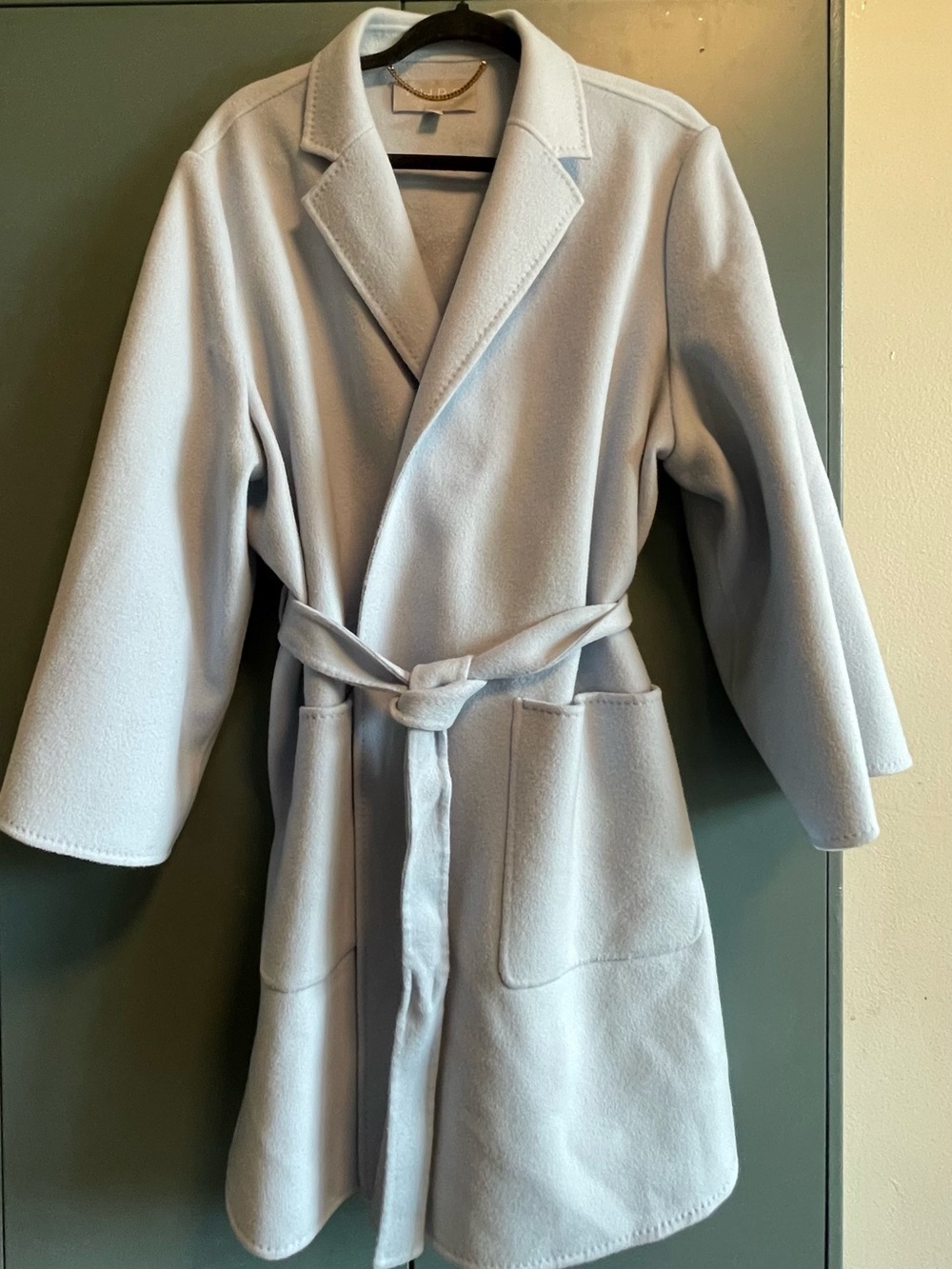 Pure Collection Light Blue Wrap Trench Coat with Belt